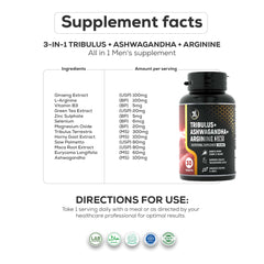 3-in-1 Tribulus + Ashwagandha + Arginine